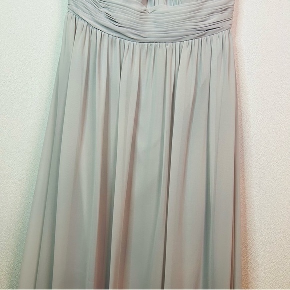 Revelry Brooklyn Chiffon Dress Light Grey Silver 8 - Picture 2 of 15